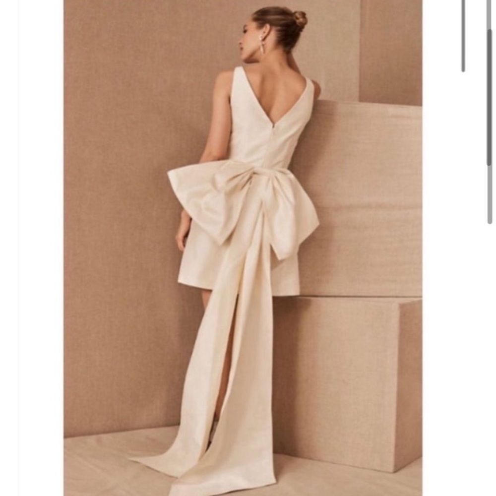Nwt Anthropologie | Sachin & Babi Gwyneth Mini Dress with Bow Tie White Ivory
